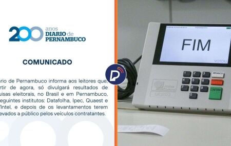 Comunicado do Diario de Pernambuco publica comunicado sobre elei&ccedil;&otilde;es.