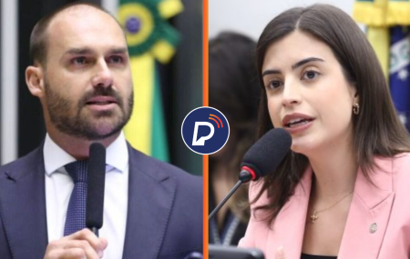 Eduardo Bolsonaro (PL) e deputada Tabata Amaral (PSB-SP).