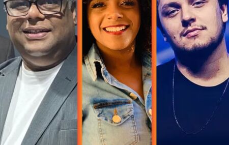 Esteves Jacinto, Kemilly Santos e Theo Rubia.