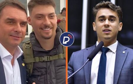 Fl&aacute;vio Bolsonaro, Jair Renan Bolsonaro e Nikolas Ferreira. 