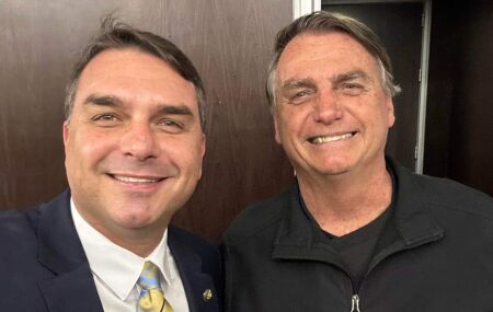 Fl&aacute;vio e Jair Bolsonaro.
