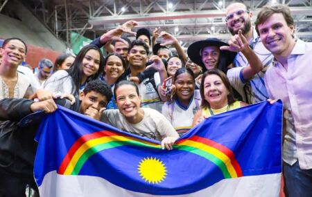 Governadora Raquel Lyra na abertura de etapa do Clipe 2026.