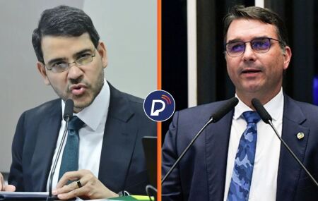 Jorge Messias e Fl&aacute;vio Bolsonaro.