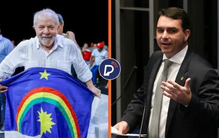 Lula e Fl&aacute;vio Bolsonaro.