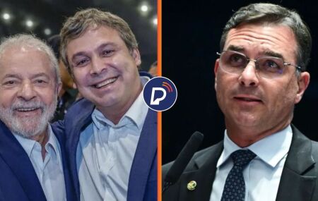 Lula, Lindbergh Farias e Fl&aacute;vio Bolsonaro. 