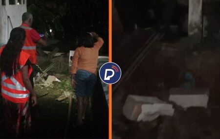 Muro desaba em Camaragibe.