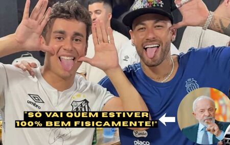 Neymar e Nikolas Ferreira juntos em jogo do Santos.