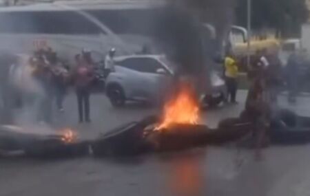 Protesto na BR 101, no Recife.