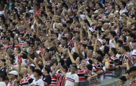 Torcida do Santa Cruz na Arena de Pernambuco.