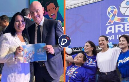 Michele Collins com Presidente da FIFA