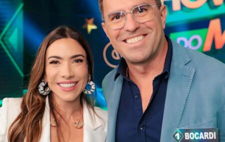 Patr&iacute;cia Abravanel e Rodrigo Bocardi em participa&ccedil;&atilde;o no Show do Milh&atilde;o.