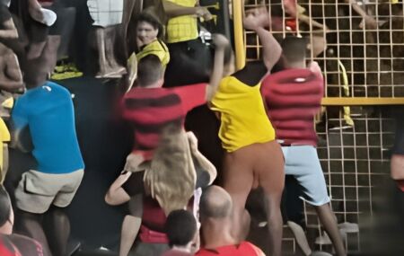 Briga de torcedores do Sport ap&oacute;s elimina&ccedil;&atilde;o na Copa do Nordeste.