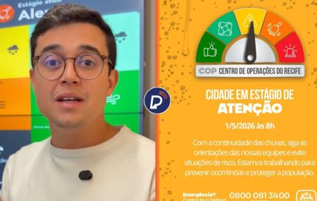 Da central de monitoramento, Prefeito do Recife faz cominicado sobre as fortes chuva na RMR