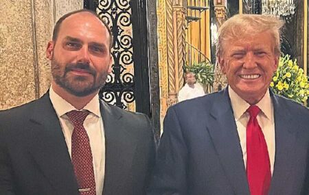 Eduardo Bolsonaro e Donald Trump.