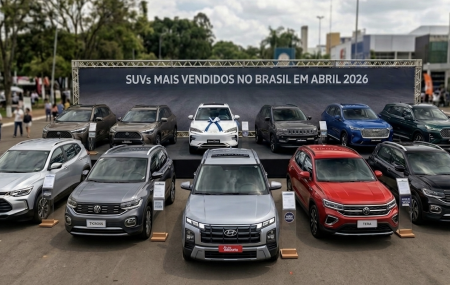 Representa&ccedil;&atilde;o dos SUVs mais vendidos do Brasil em Abril/2026.