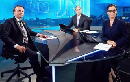 Jair Bolsonaro em entrevista ao Jornal Nacional, da TV Globo, em 2018.