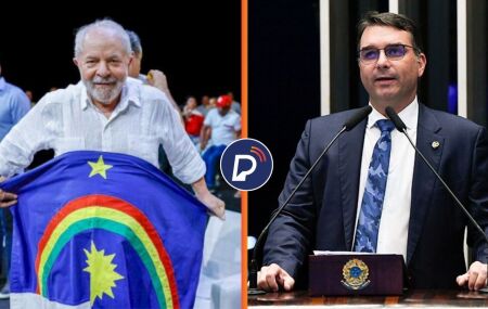 Lula e Fl&aacute;vio Bolsonaro. 
