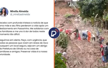 Prefeita de Olinda se solidariza com mortos ap&oacute;s deslizamento.