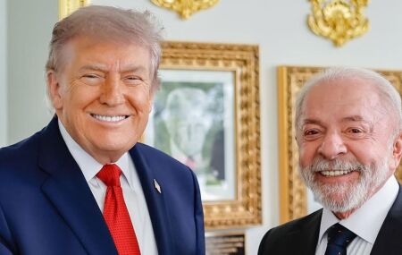 Presidentes Donald Trump e Lula.