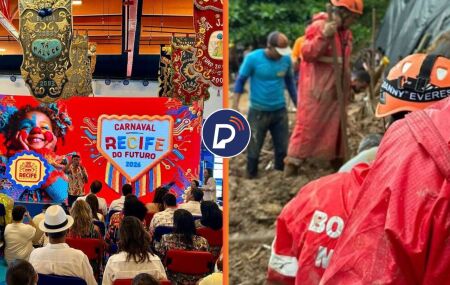 Publicidade de festas e deslizamentos em morros no Recife