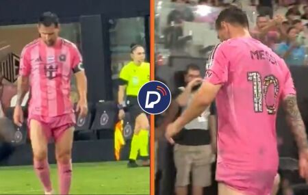 Messi deixa campo ap&oacute;s sentir desconforto