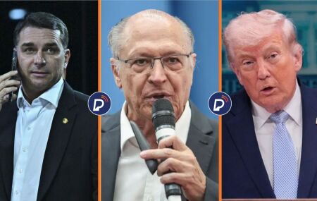 Fl&aacute;vio Bolsonaro, Geraldo Alckmin e Donald Trump