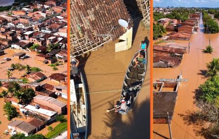 Em menos de dois meses, Goiana (PE) vive nova enchente que deixa 500 desabrigados.