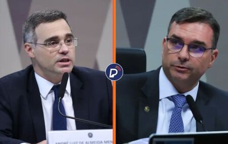 Andr&eacute; Mendon&ccedil;a e Fl&aacute;vio Bolsonaro.
