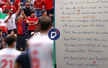 Escrita em ingl&ecirc;s, a mensagem foi encontrada quando a delega&ccedil;&atilde;o j&aacute; havia deixado o local, ap&oacute;s o empate de 0 a 0 contra a B&eacute;lgica na fase classificat&oacute;ria.