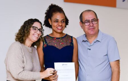 Prefeito Mano Medeiros em cerim&ocirc;nia de posse
