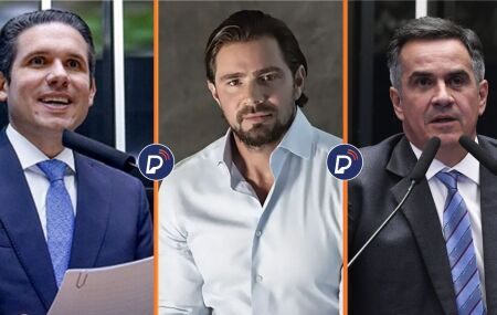 Hugo Motta, Daniel Vorcaro e Ciro Nogueira.