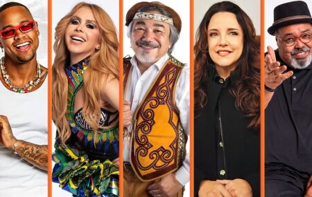 Leo Santana, Joelma, Santanna O Cantador, Ana Carolina e Jorge Arag&atilde;o.