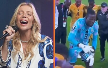 Luiza Possi e registro de sele&ccedil;&atilde;o de Gana orando na Copa.