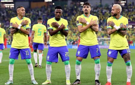 Sele&ccedil;&atilde;o Brasileira durante Copa do Mundo de 2022.