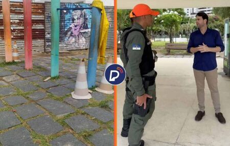 Vereador Eduardo Moura fiscaliza o Parque Dona Lindu, no Recife