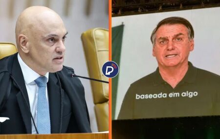 Alexandre de Moraes pergunta se Bolsonaro autorizou v&iacute;deo de IA na conven&ccedil;&atilde;o do PL.