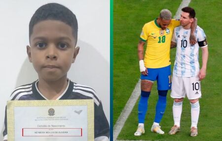 Neymessi: garotinho alagoano recebe nome em homenagem a &iacute;dolos do Brasil e da Argentina