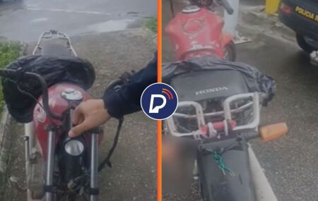 Motocicleta com o licenciamento vencido desde 2006.