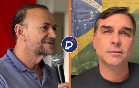  Presidente Nacional do PT, Edinho Silva e o senador Fl&aacute;vio Bolsonaro.