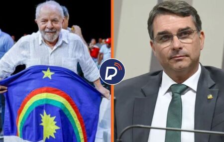 Lula e Fl&aacute;vio Bolsonaro. 