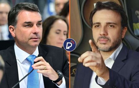 Fl&aacute;vio Bolsonaro e Renan Santos.
