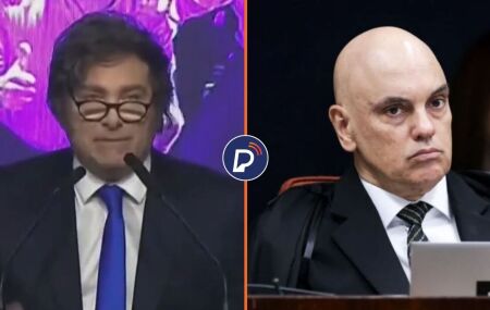 Javier Milei e Alexandre de Moraes.