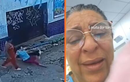 Costureira &eacute; derrubada por cachorro ao gravar v&iacute;deo de 'bom dia' e torce o p&eacute; no Recife.