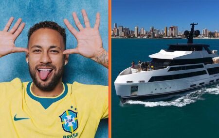 Novo superiate de Neymar de R$ 120 milh&otilde;es faz parada no Recife.