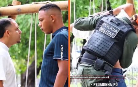 Pegadinha no Recife termina com abordagem da PM e repercute nas redes