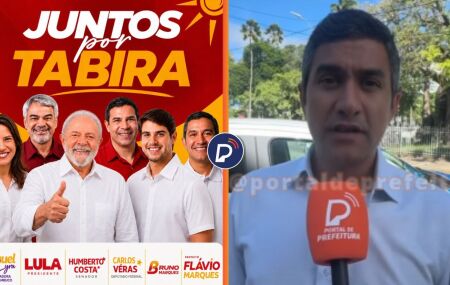 Prefeito de Tabira, Fl&aacute;vio Marques, do PT, divulga arte com apoio a Lula e Raquel