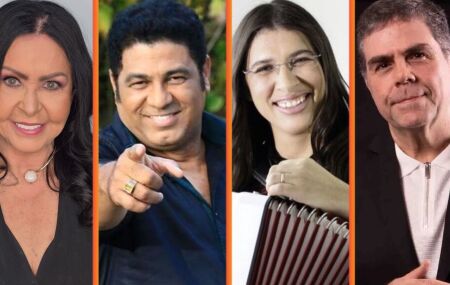 Shirley Carvalhaes, Marcos Ant&ocirc;nio, Alice Maciel e Kim Catedral.