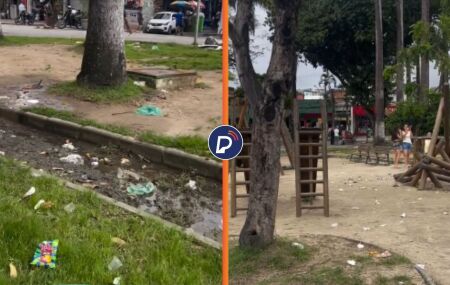 Sujeira na Pra&ccedil;a de Beberibe.