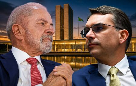 Lula e Fl&aacute;vio Bolsonaro 
