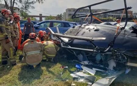 Acidente de helic&oacute;ptero no Rio de Janeiro.